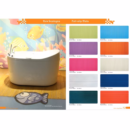 Противоскользящие коврики с принтом из ПВХ в рулонной упаковке